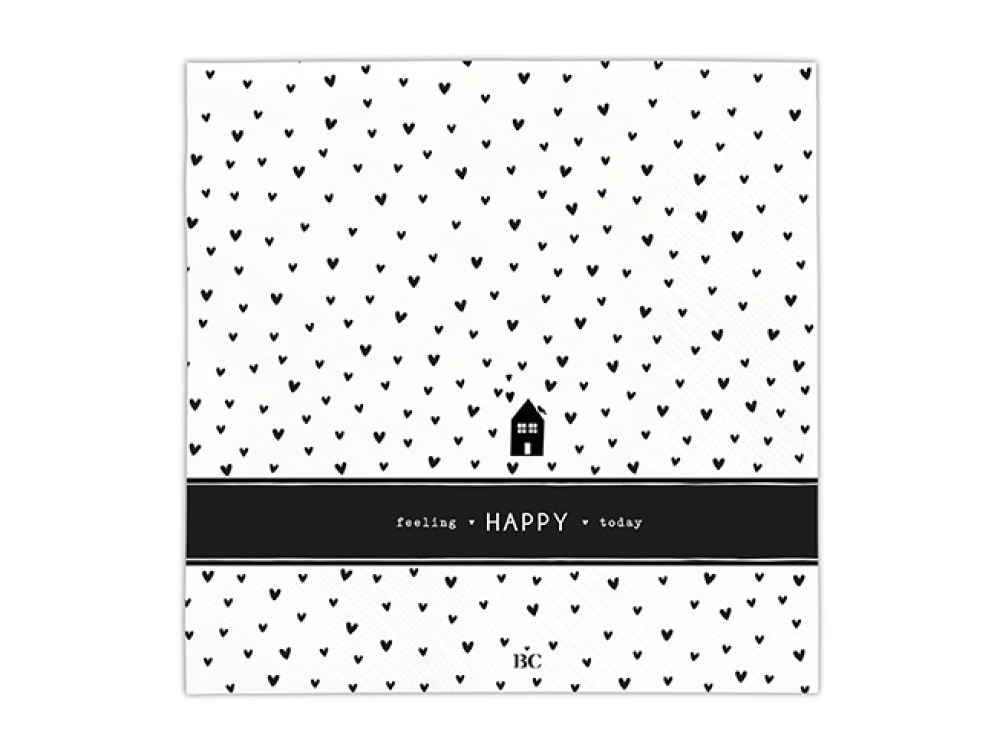 Papierservietten "HAPPY" 16,5 x 16,5 cm
