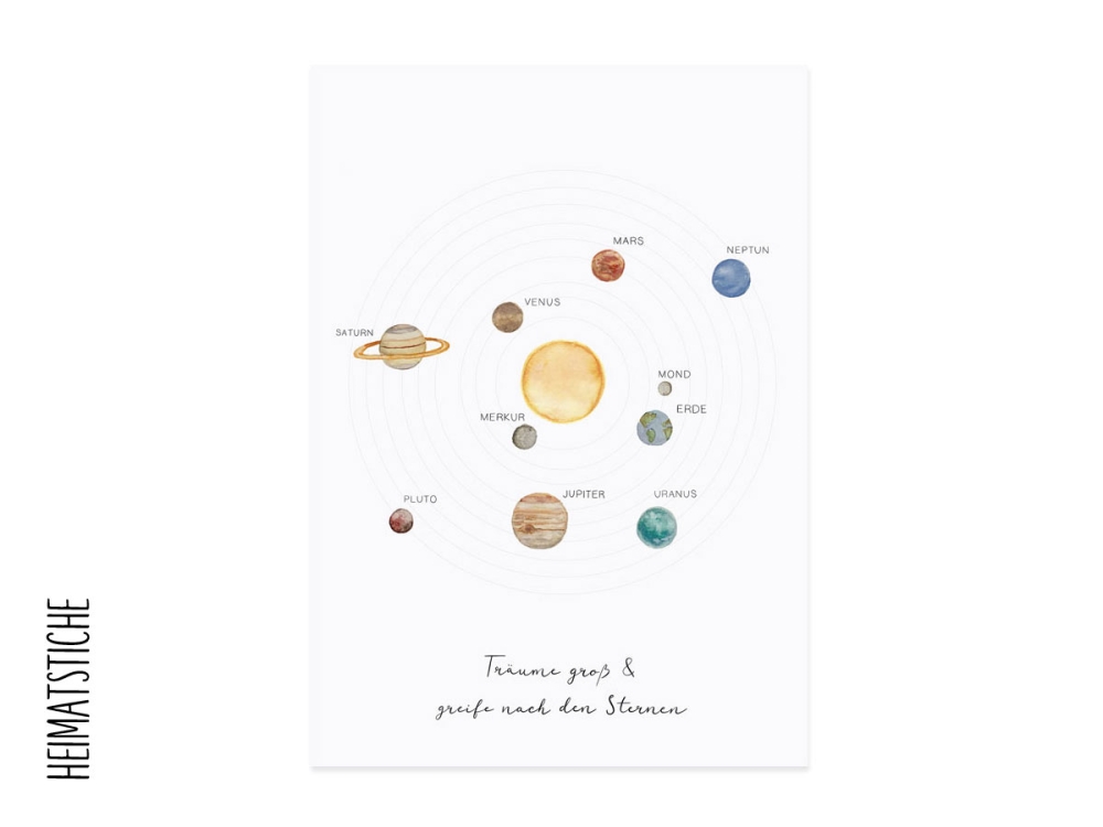 Postkarte - Sonnensystem