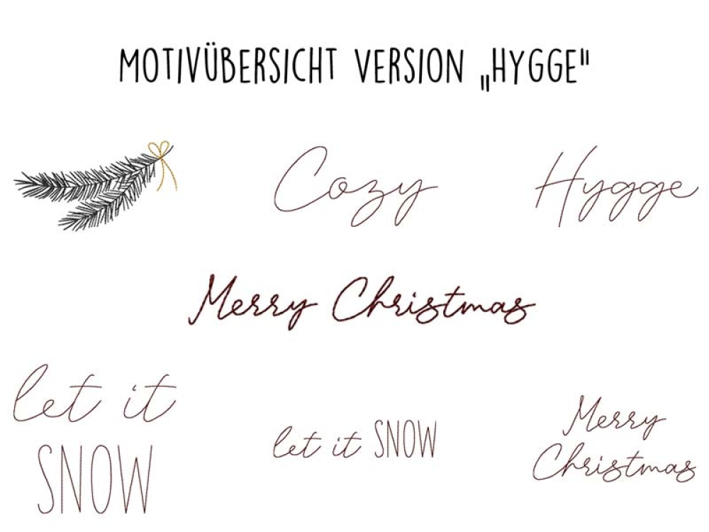 Schriftzug "Winter oder Hygge" - Stickdatei