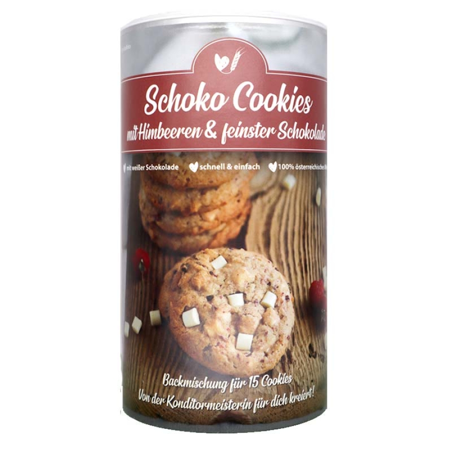 Backmischung Himbeer Schoko Cookies
