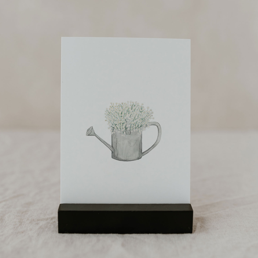 Postkarte - Flower Can Aquarell