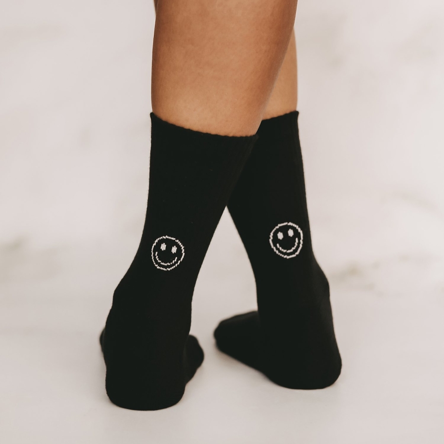 Socken "Smiley" schwarz