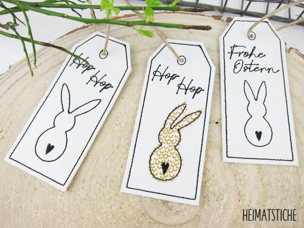 Stickdatei ITH Label Frohe Ostern