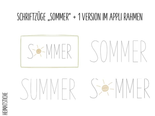 Schriftzug "Sommer / Summer"