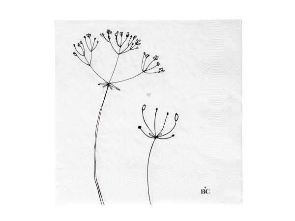 Papierservietten "Flower heart" 16,5 x 16,5 cm